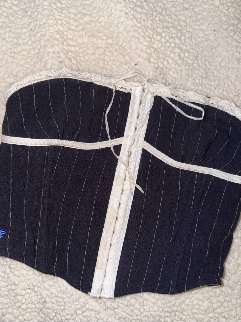 Pinstripe Bustier Top